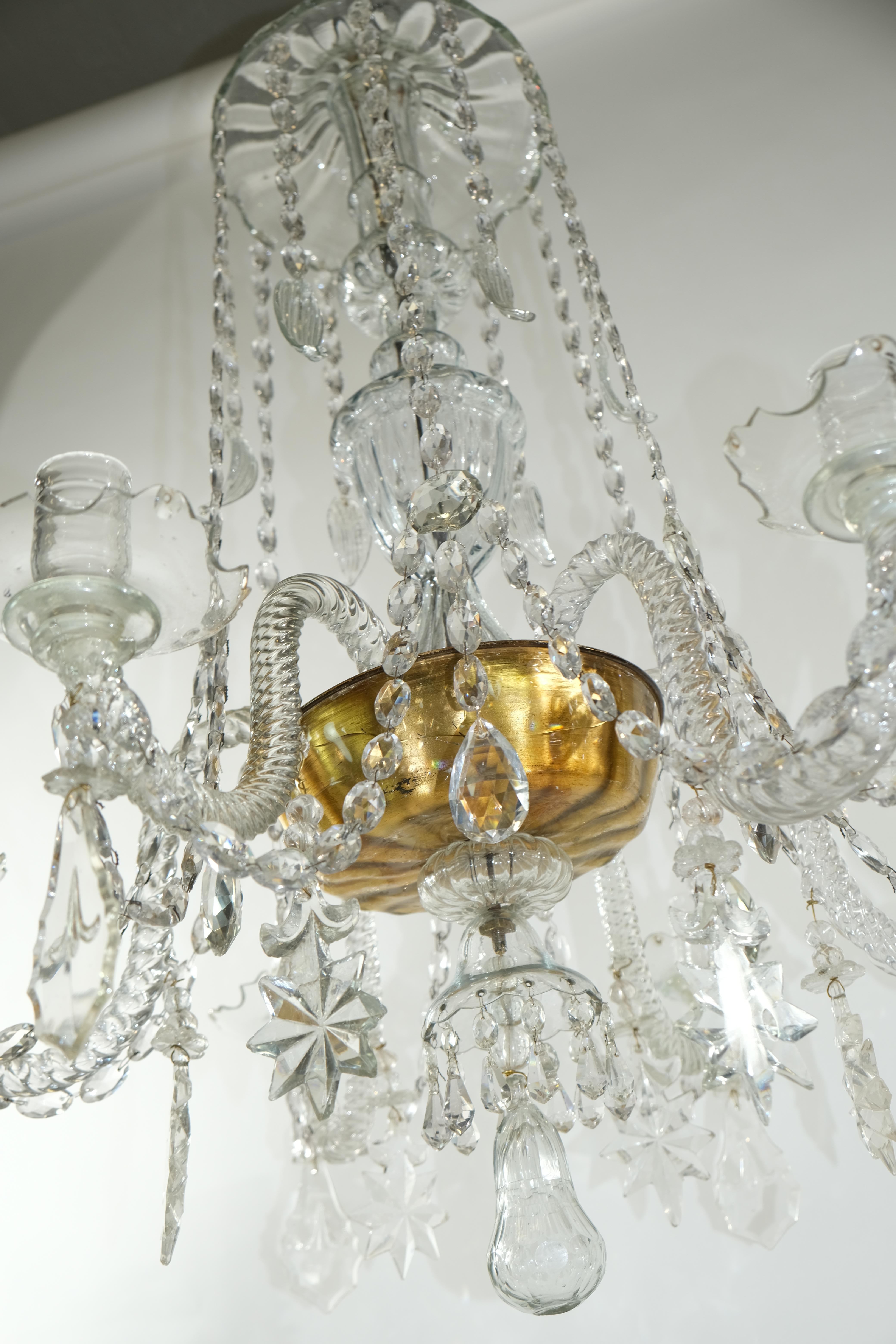 Mid European Glass Chandelier, 18th C. 3