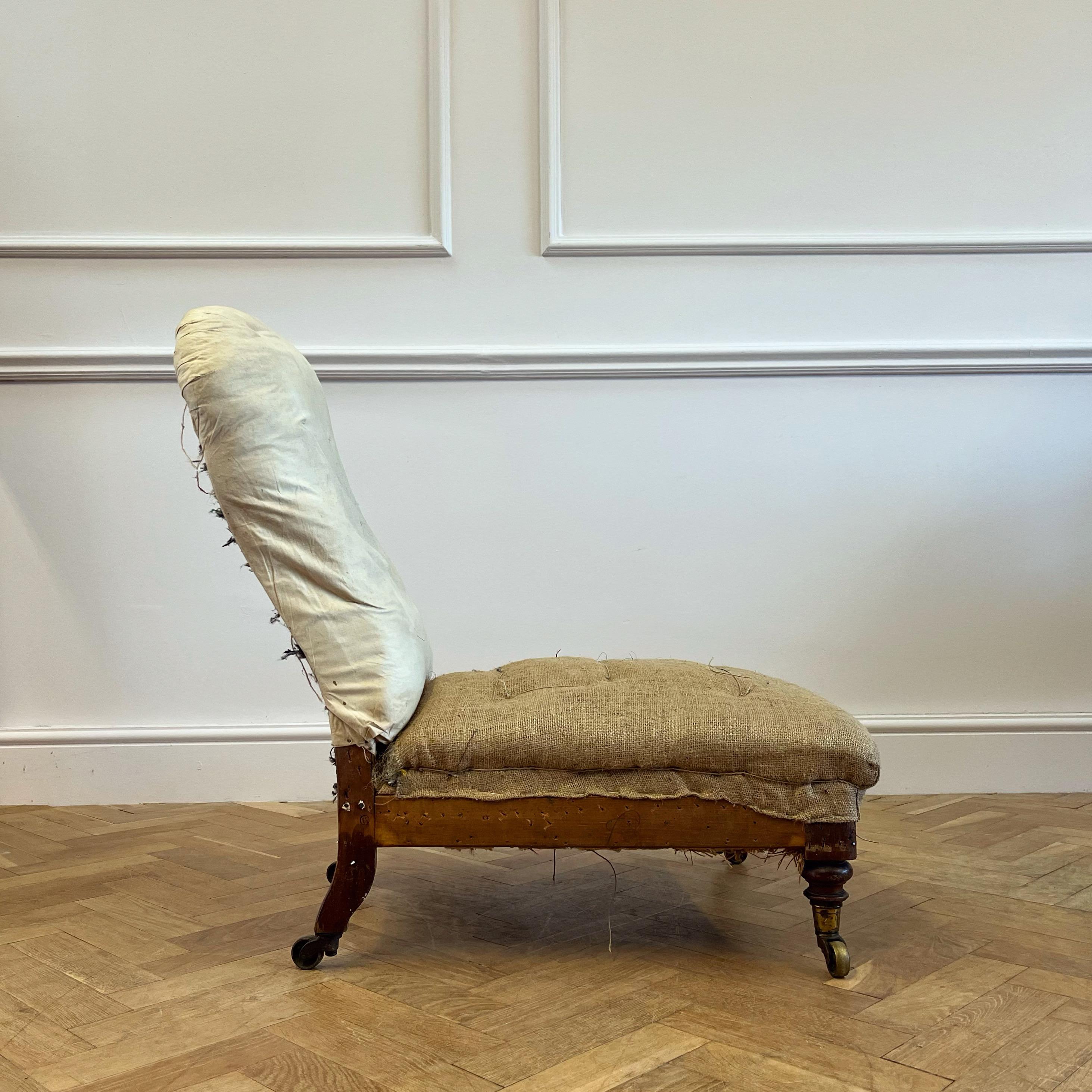 Early Victorian A Mid Nineteenth Century Early Howard & Sons Baloon Back Slipper Chair  For Sale