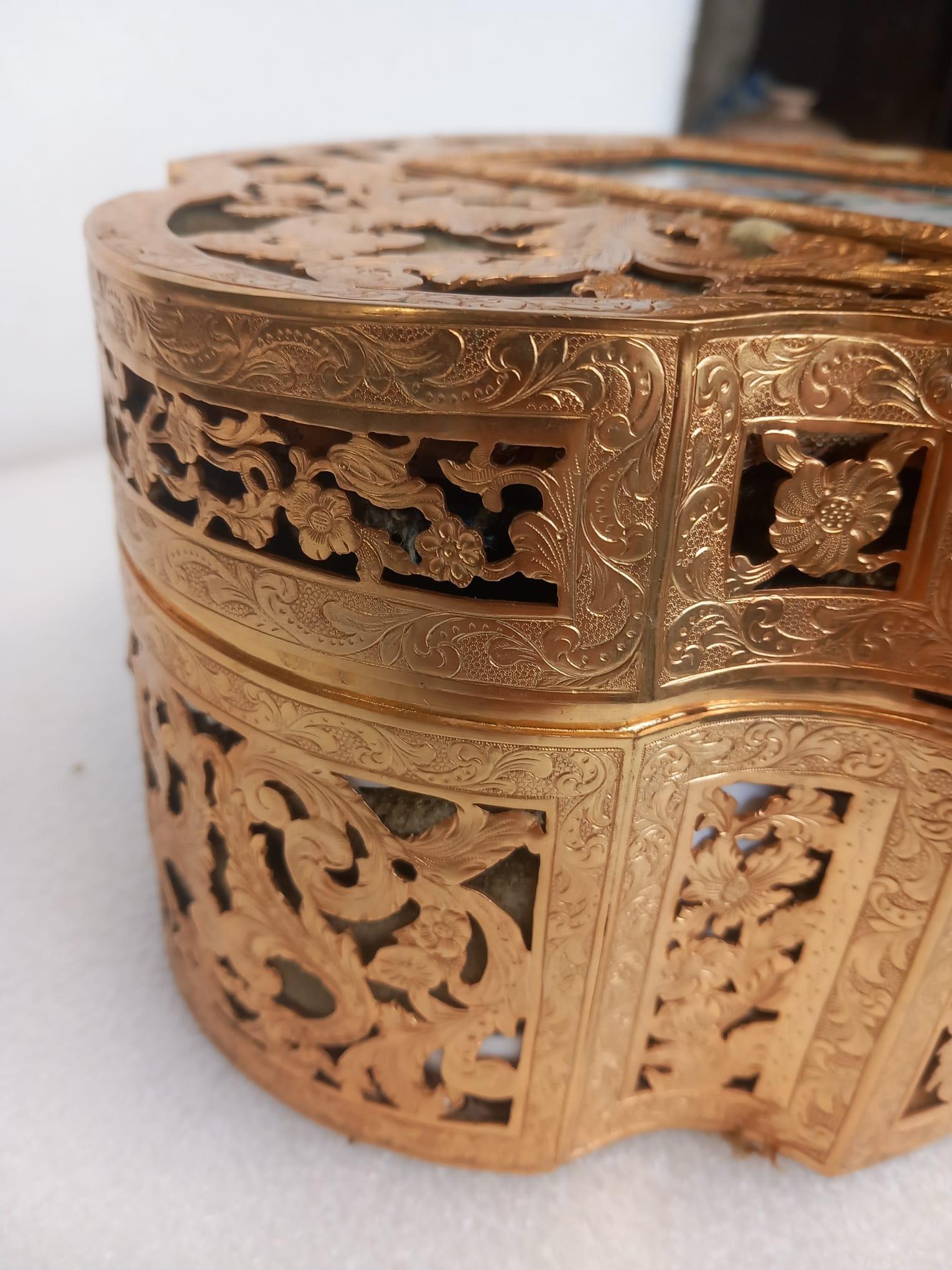 19th Century A mid nineteenth century French ormolu casket For Sale