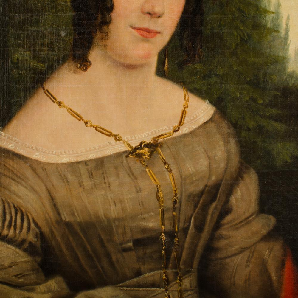 19th Century A Mid-Nineteenth Century Portrait of a Distinguished Woman. For Sale