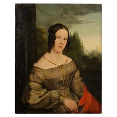 Portrait d'une femme distinguée au milieu du XIXe siècle.
