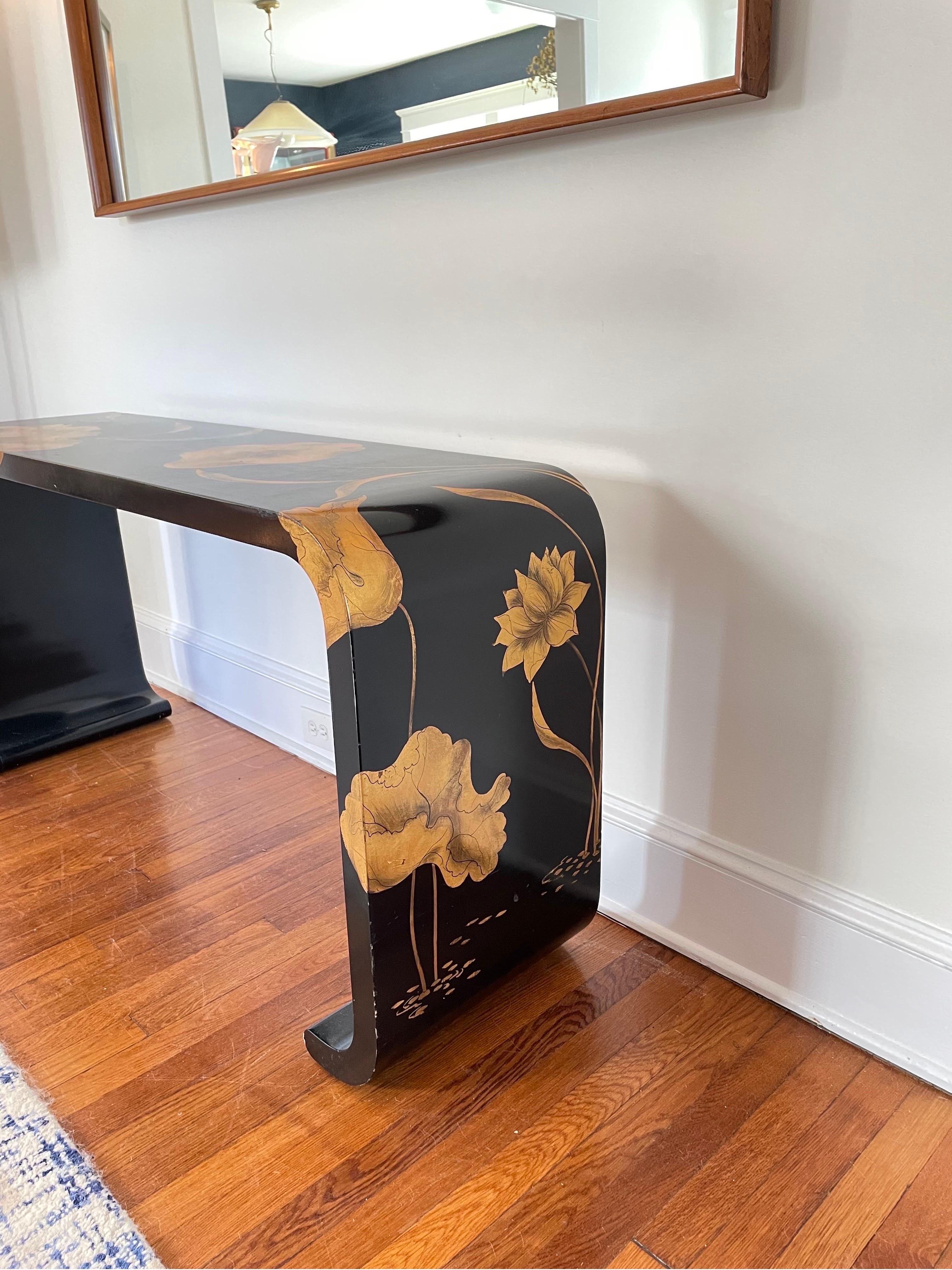 Mid to Late 20th Century Asian Lacquered Console Table 1