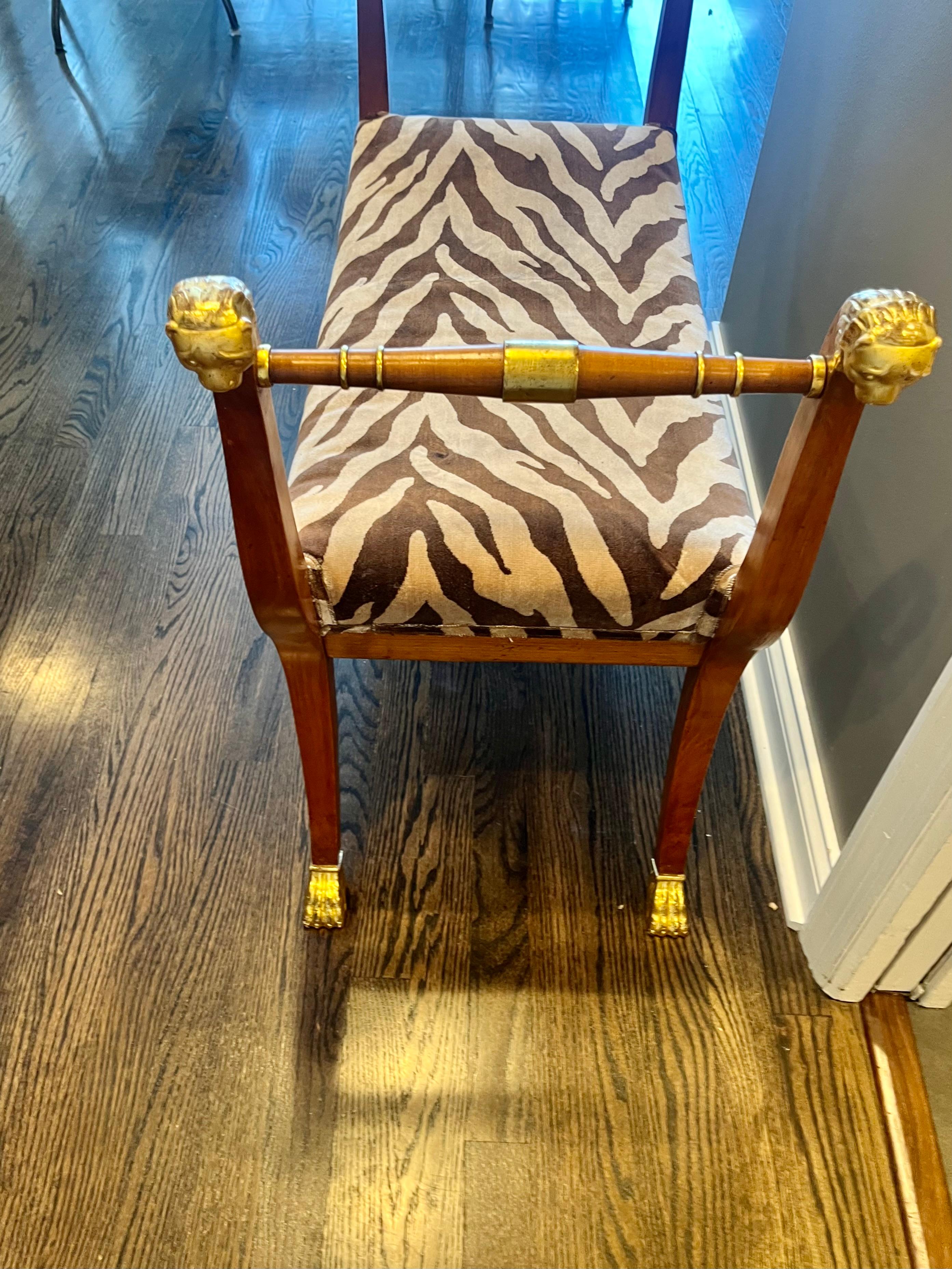 A Mid Twentieth Century Empire style parcel gilt bench by Baker Furniture Co. en vente 4