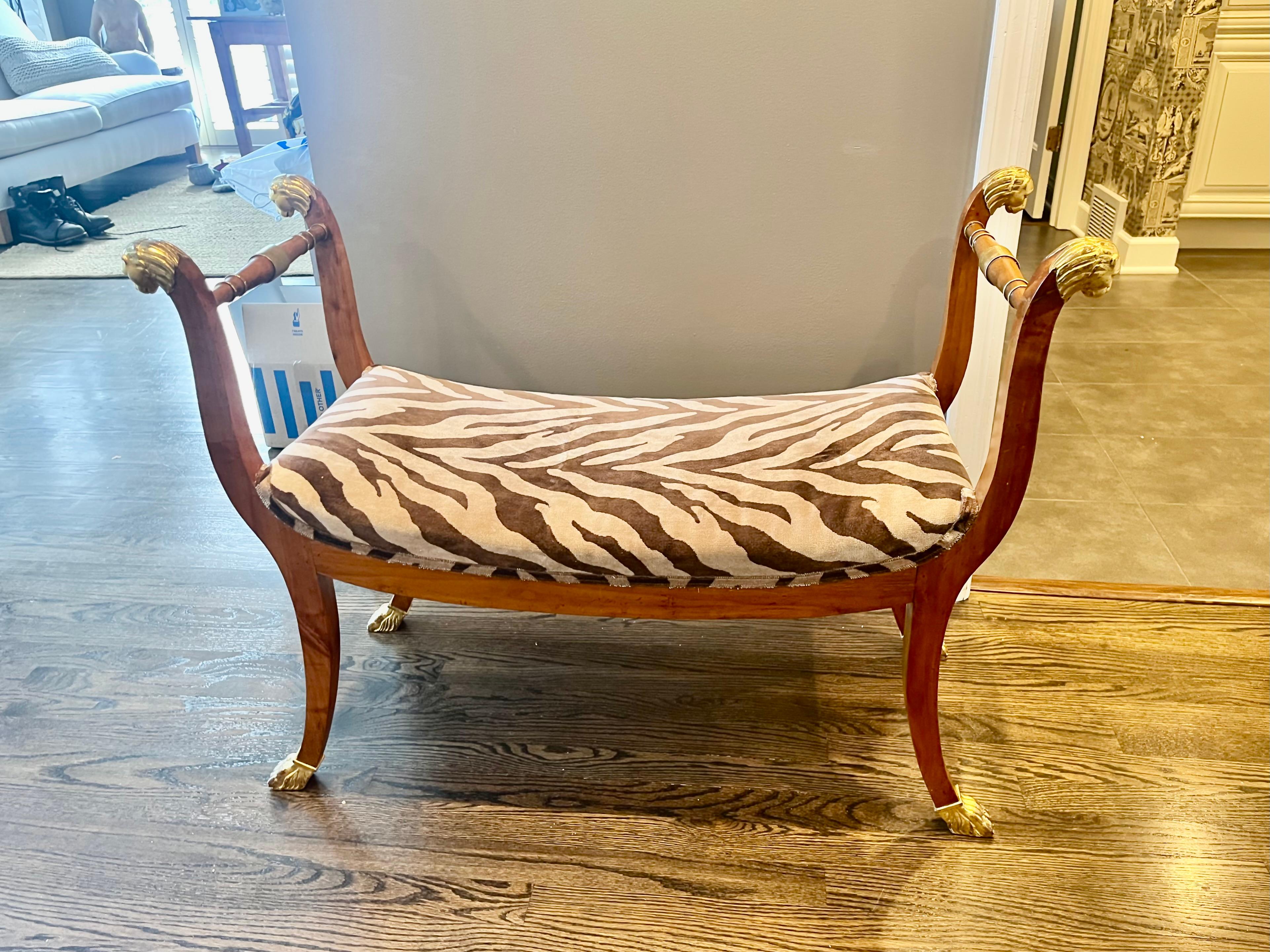 A Mid Twentieth Century Empire style parcel gilt bench by Baker Furniture Co. en vente 2