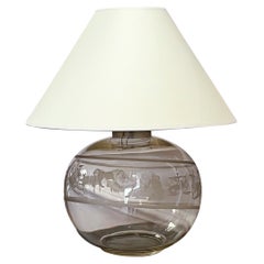 A Mid Twentieth Century French Glass Spherical Lamp of the Zodiac