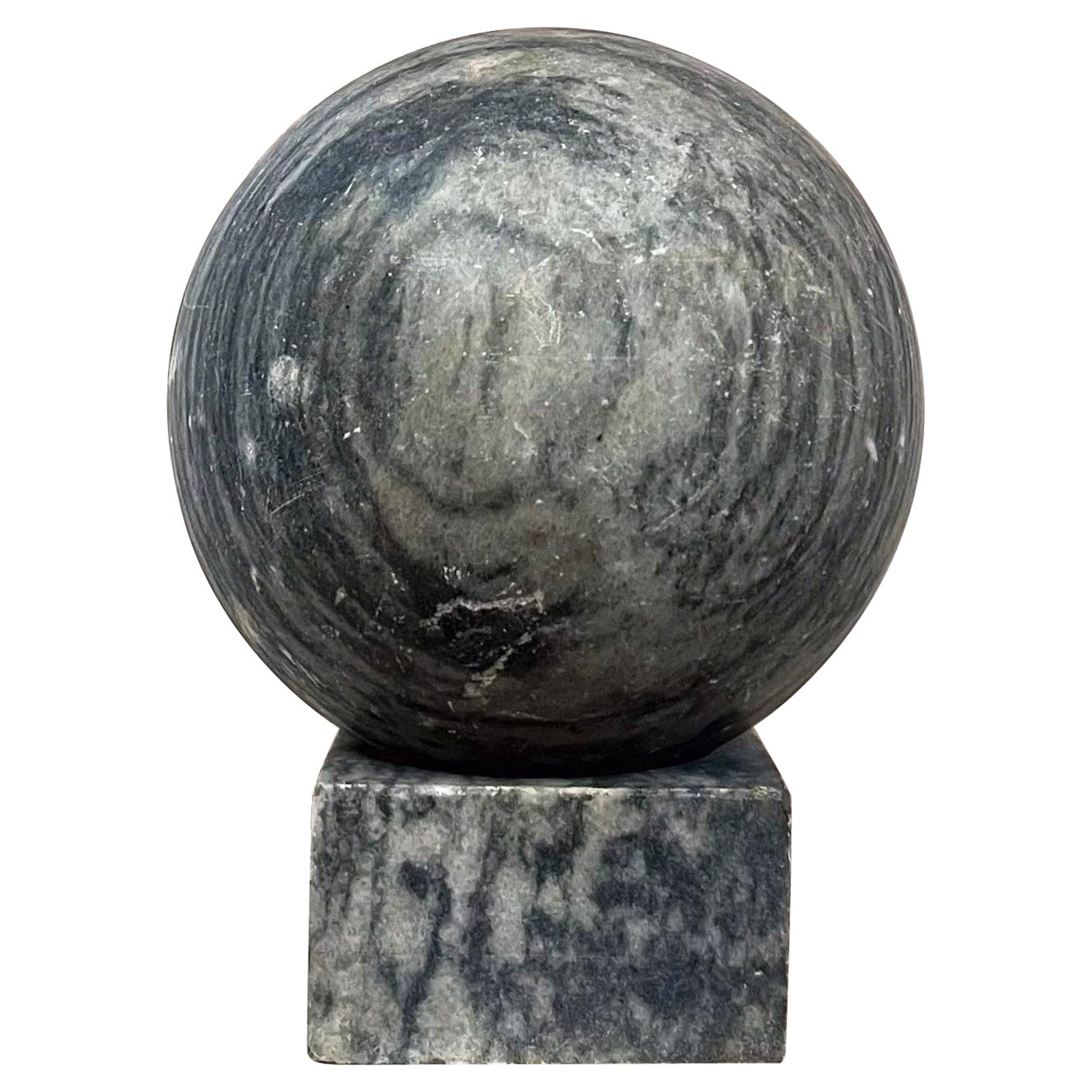 A Mid Twentieth Century Overscale Marble Sphere For Sale