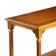 Mid-Victorian Free-Standing Painted Satinwood Two-Tier Table