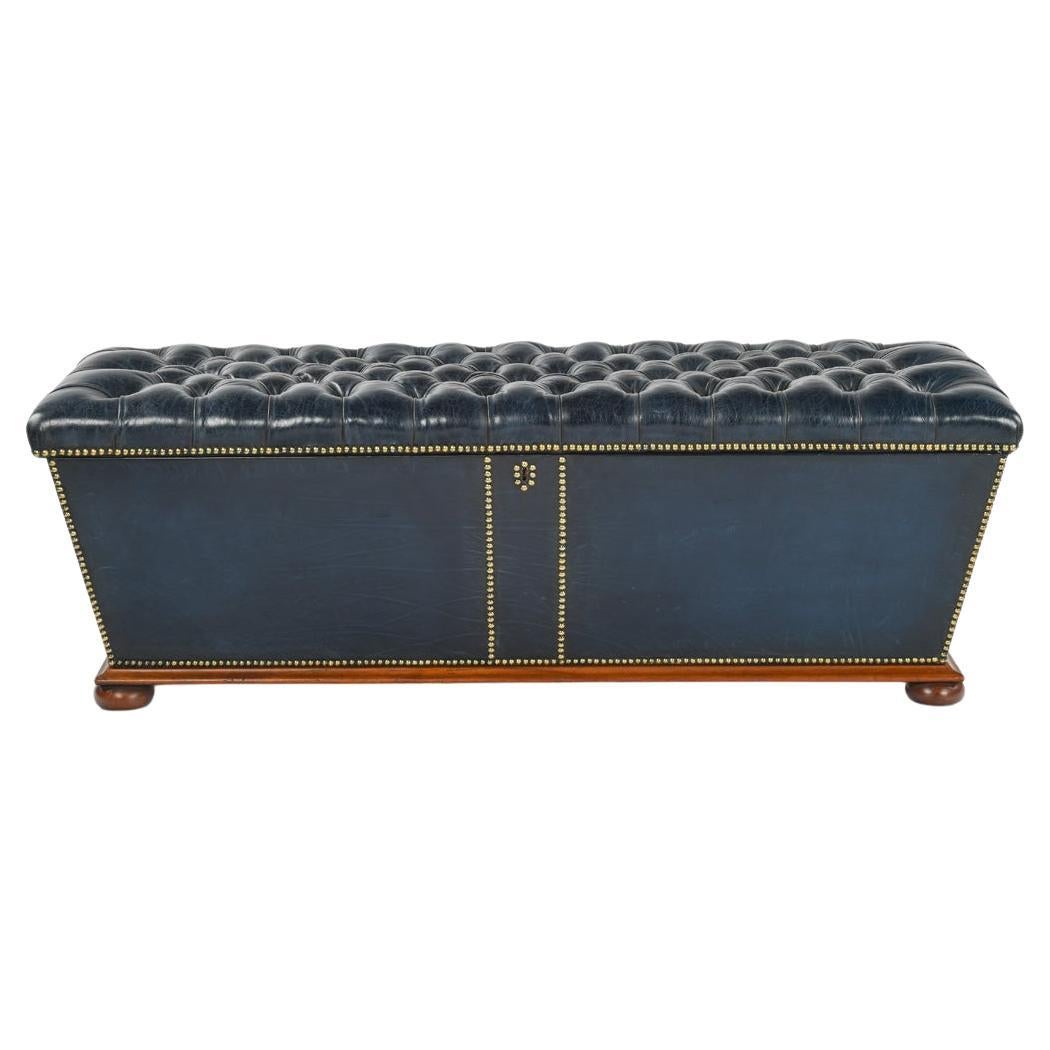 A mid Victorian mahogany framed ottoman For Sale