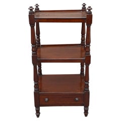 A Mid Victorian Opulence Mahogany Three-tier Whatnot with a Drawer, Circa 1850s
