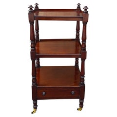 A Mid Victorian Opulence Mahogany Three-tier Whatnot with a Drawer, Circa 1850s