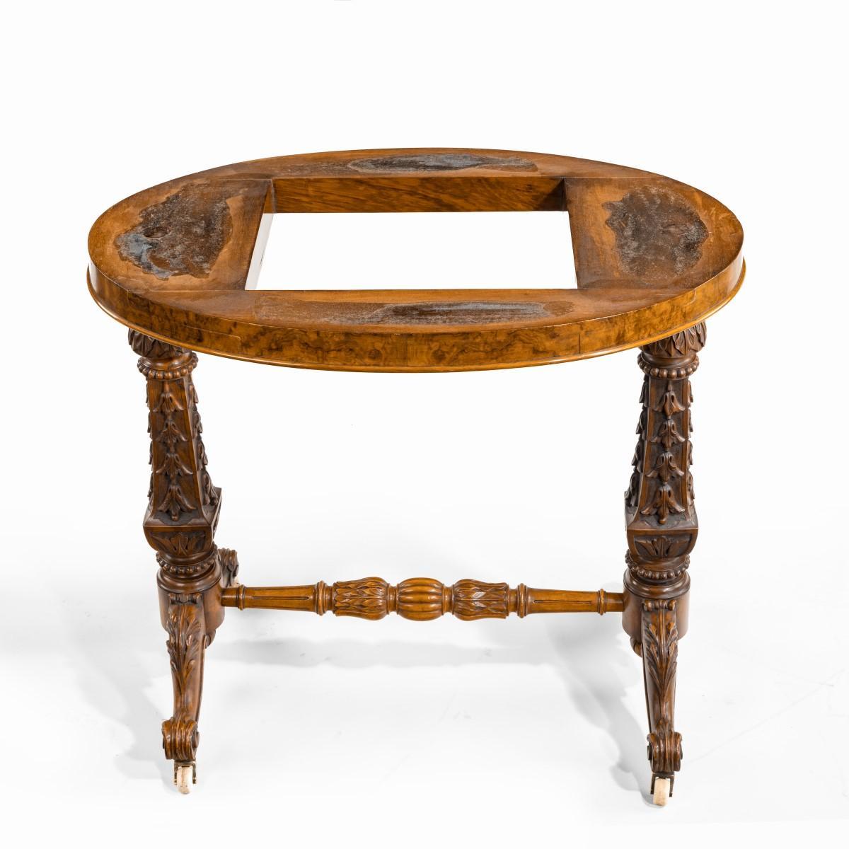 Mid-Victorian Walnut and Pietra Dura Table For Sale 8