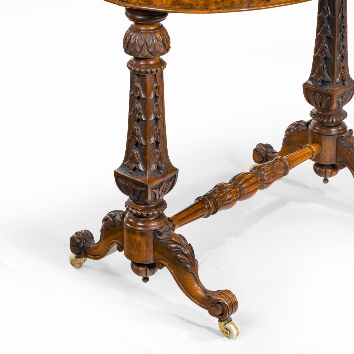 Mid-Victorian Walnut and Pietra Dura Table For Sale 2