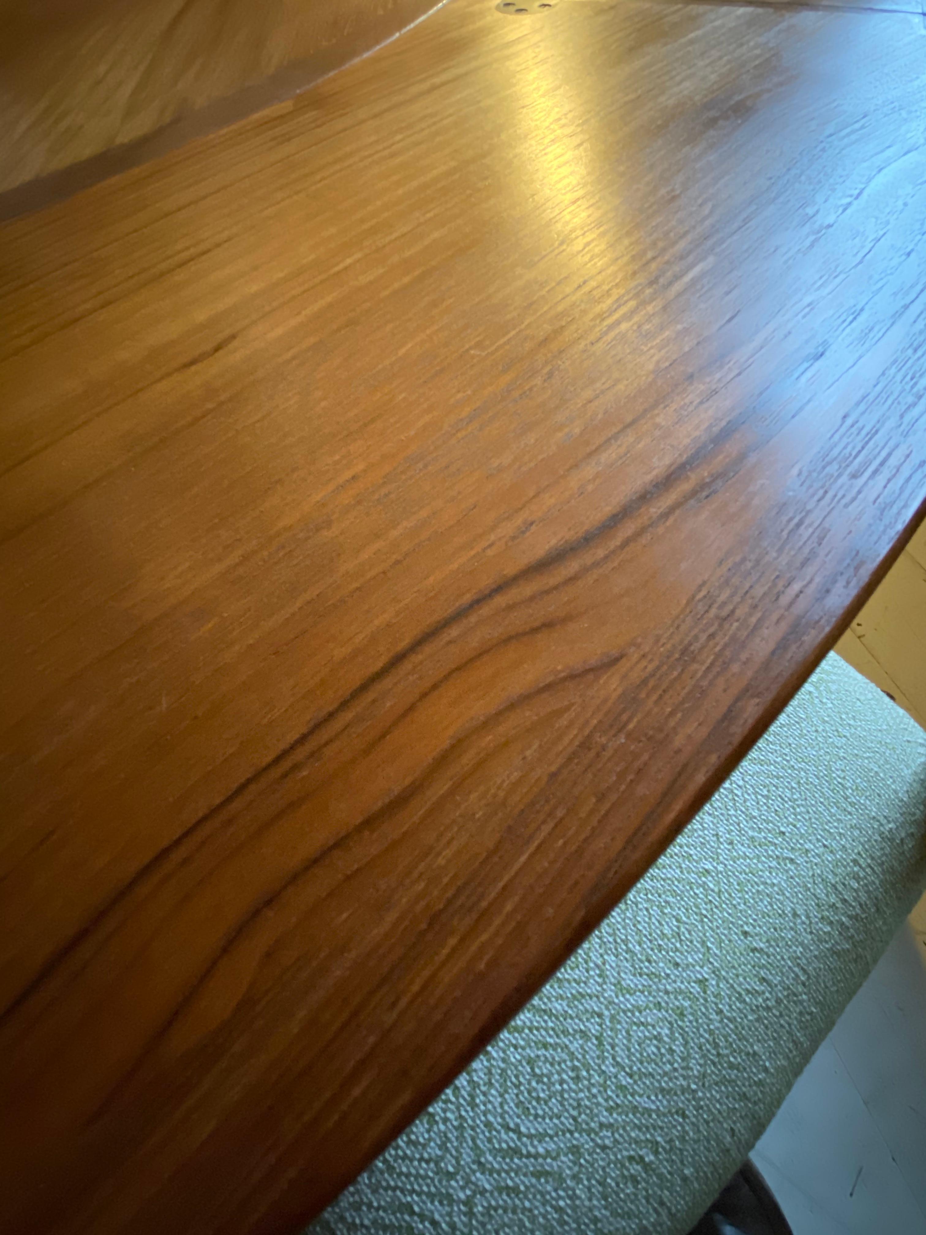 Midcentury Danish Teak Circular Extendable Flip-Flap Dining Table by Dyrlund 8