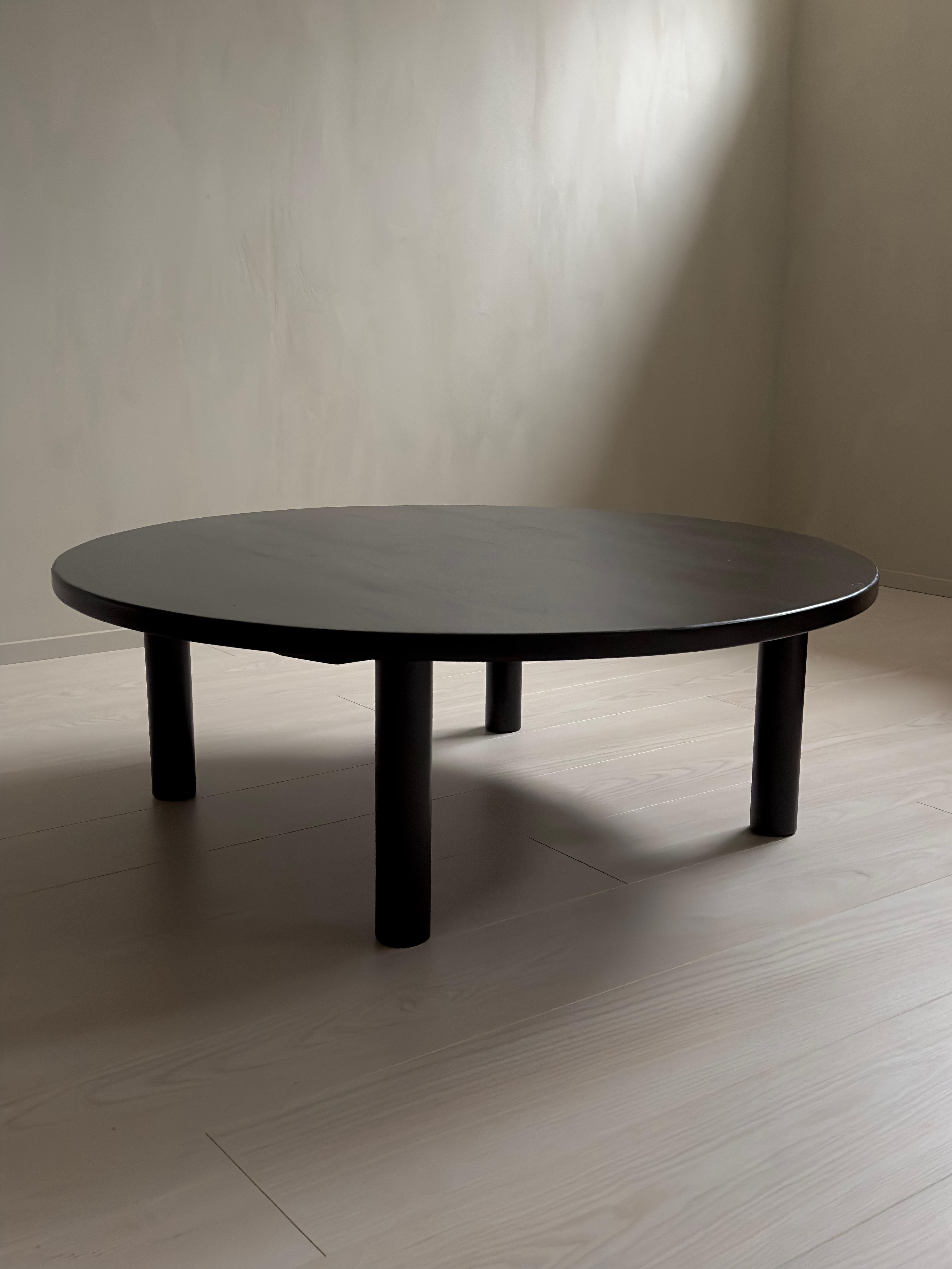 Norwegian Mid-Century Ebonized Coffee Table in the Manner of Charlotte Perriand, C. 1960s For Sale