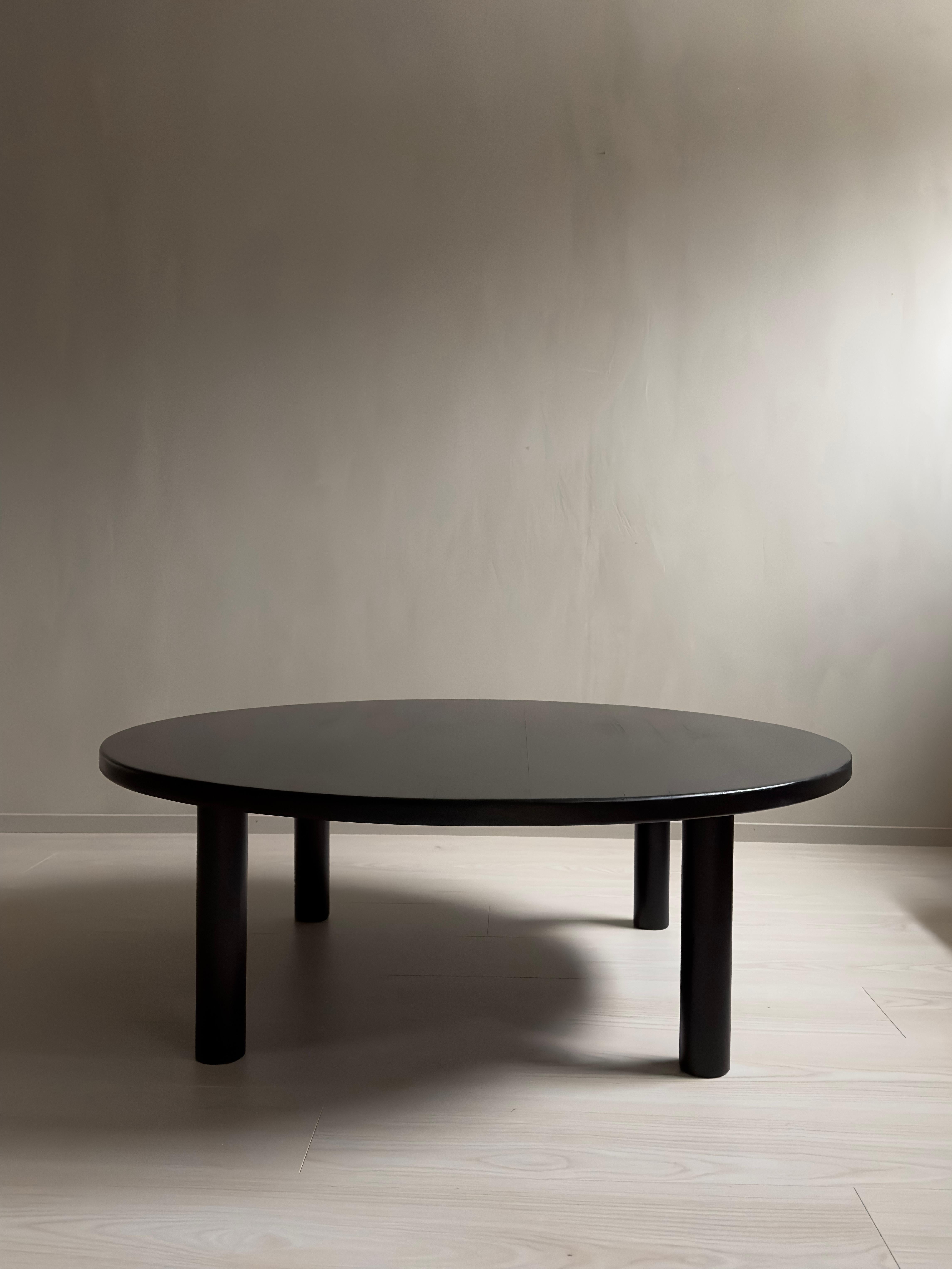 Mid-Century Ebonized Coffee Table in the Manner of Charlotte Perriand, C. 1960s In Good Condition For Sale In Hønefoss, 30