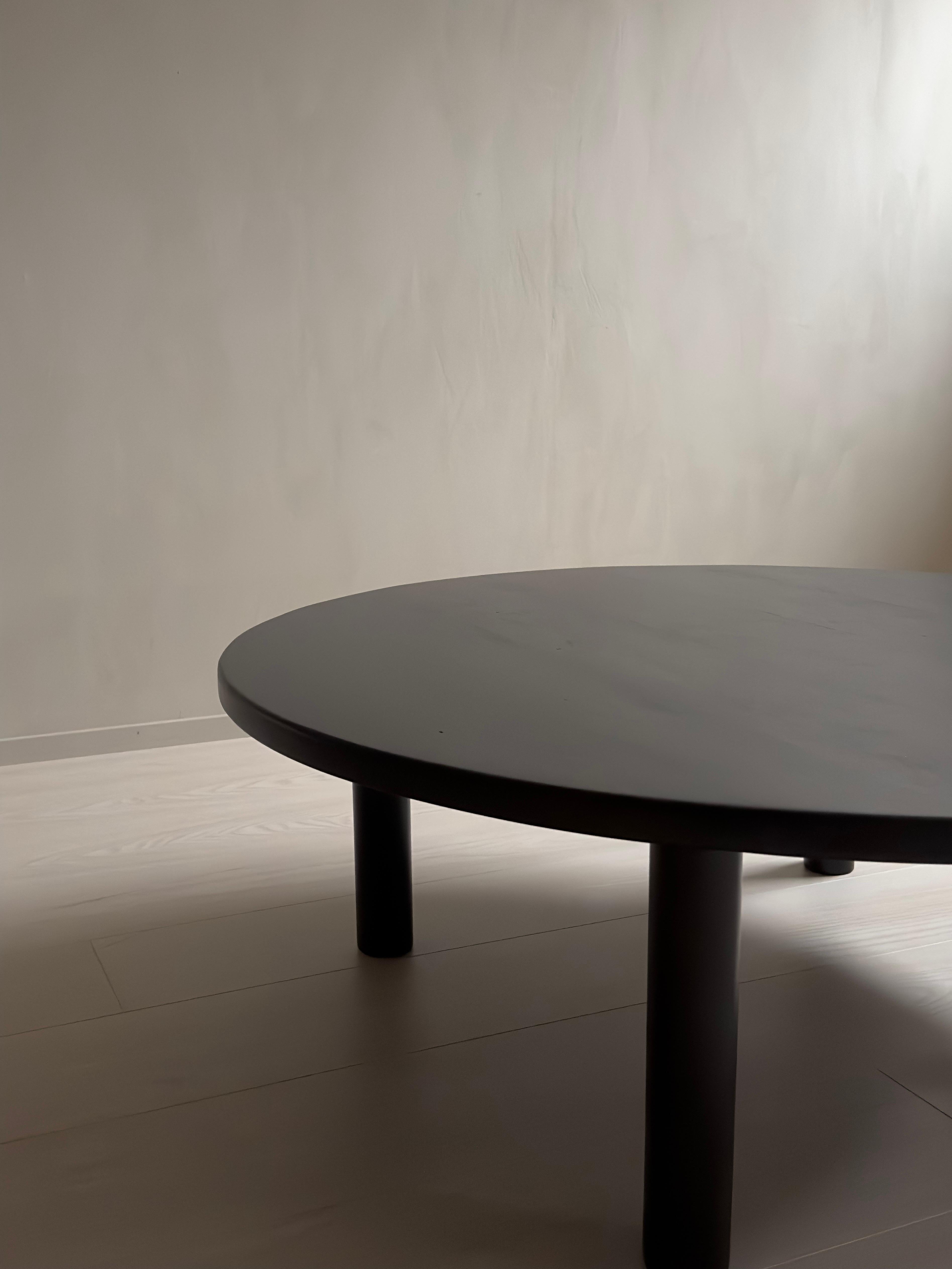20th Century Mid-Century Ebonized Coffee Table in the Manner of Charlotte Perriand, C. 1960s For Sale