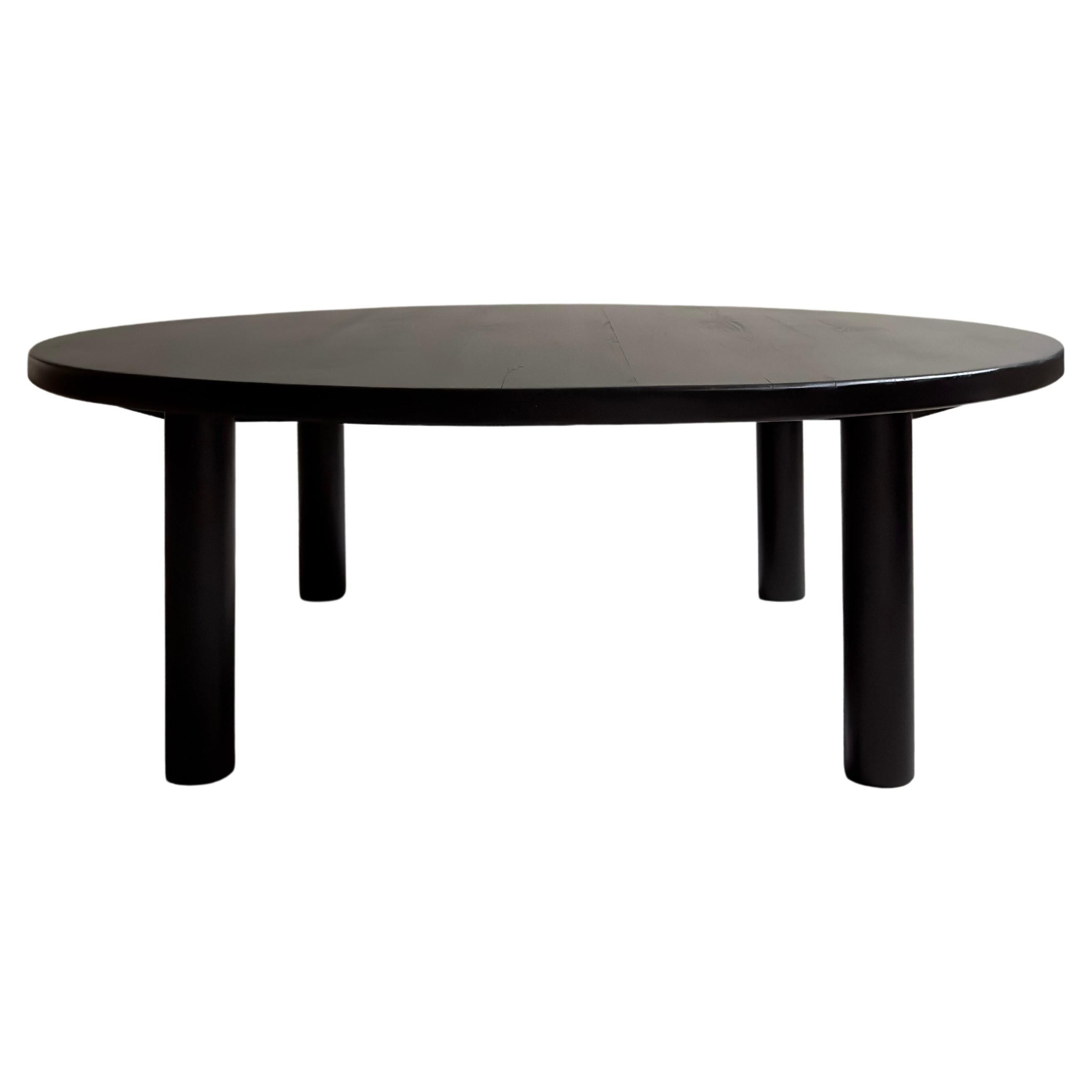 Mid-Century Ebonized Coffee Table in the Manner of Charlotte Perriand, C. 1960s For Sale