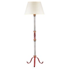 A Midcentury Glass Standard Lamp After Jules Leleu