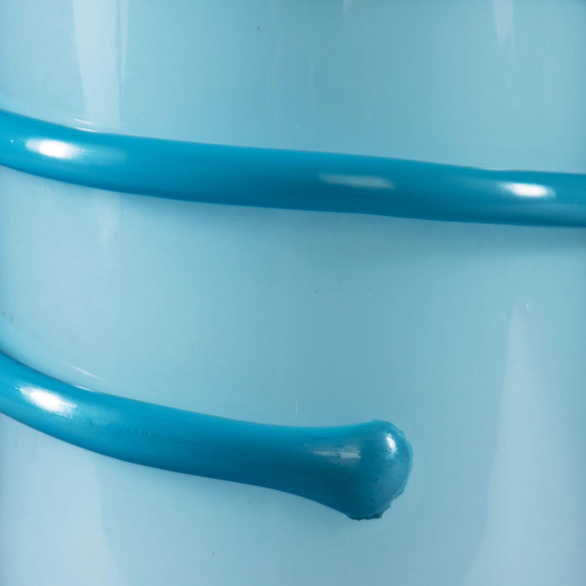 20th Century Midcentury Light Blue Murano Glass Vase as a Table Lamp