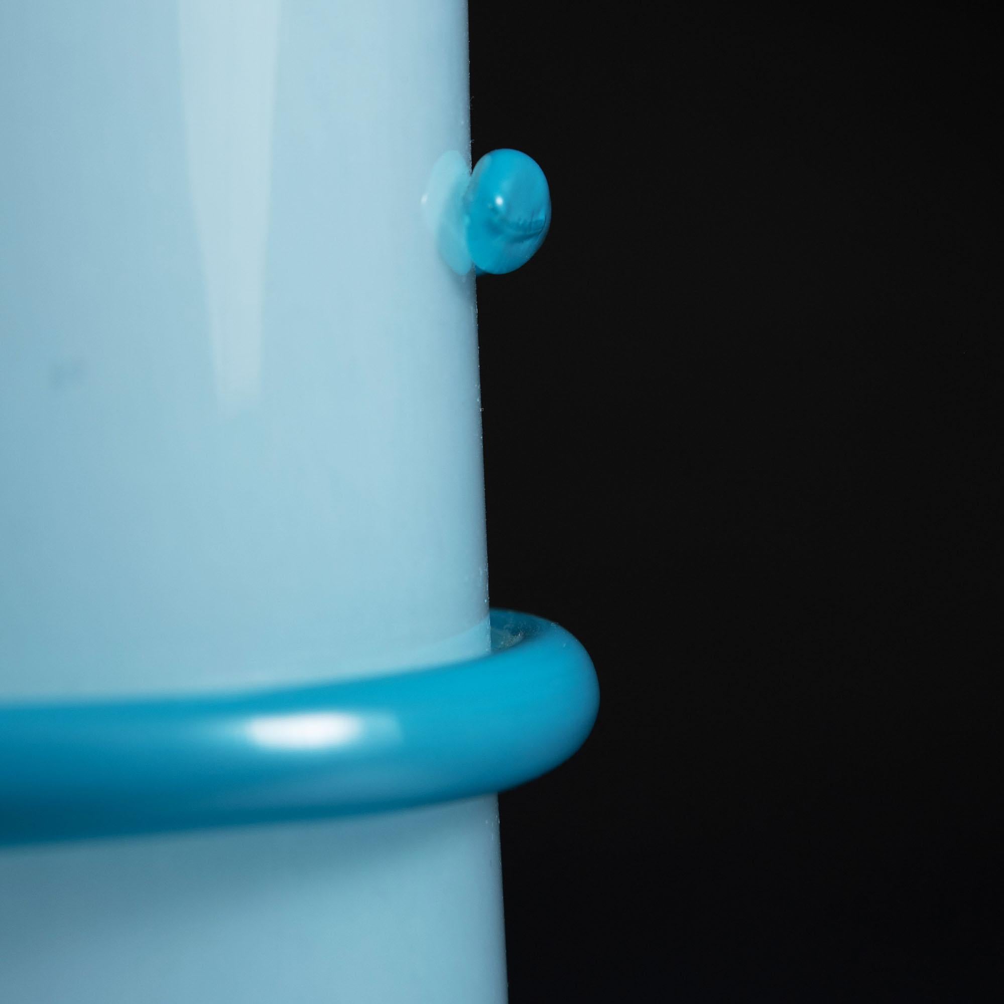 Midcentury Light Blue Murano Glass Vase as a Table Lamp 2
