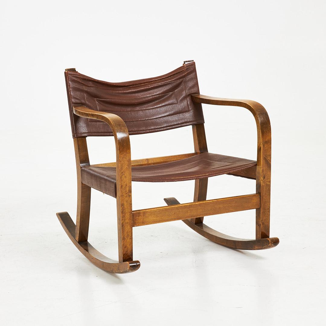 Hand-Crafted A Midcentury Modern Rocking Chair, Made in Sweden, 1930s For Sale
