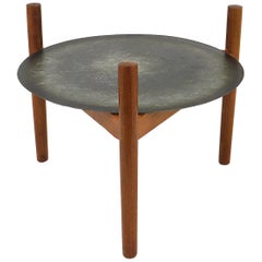 Midcentury Teak Tripod Flower Stand Table, Denmark, 1960s