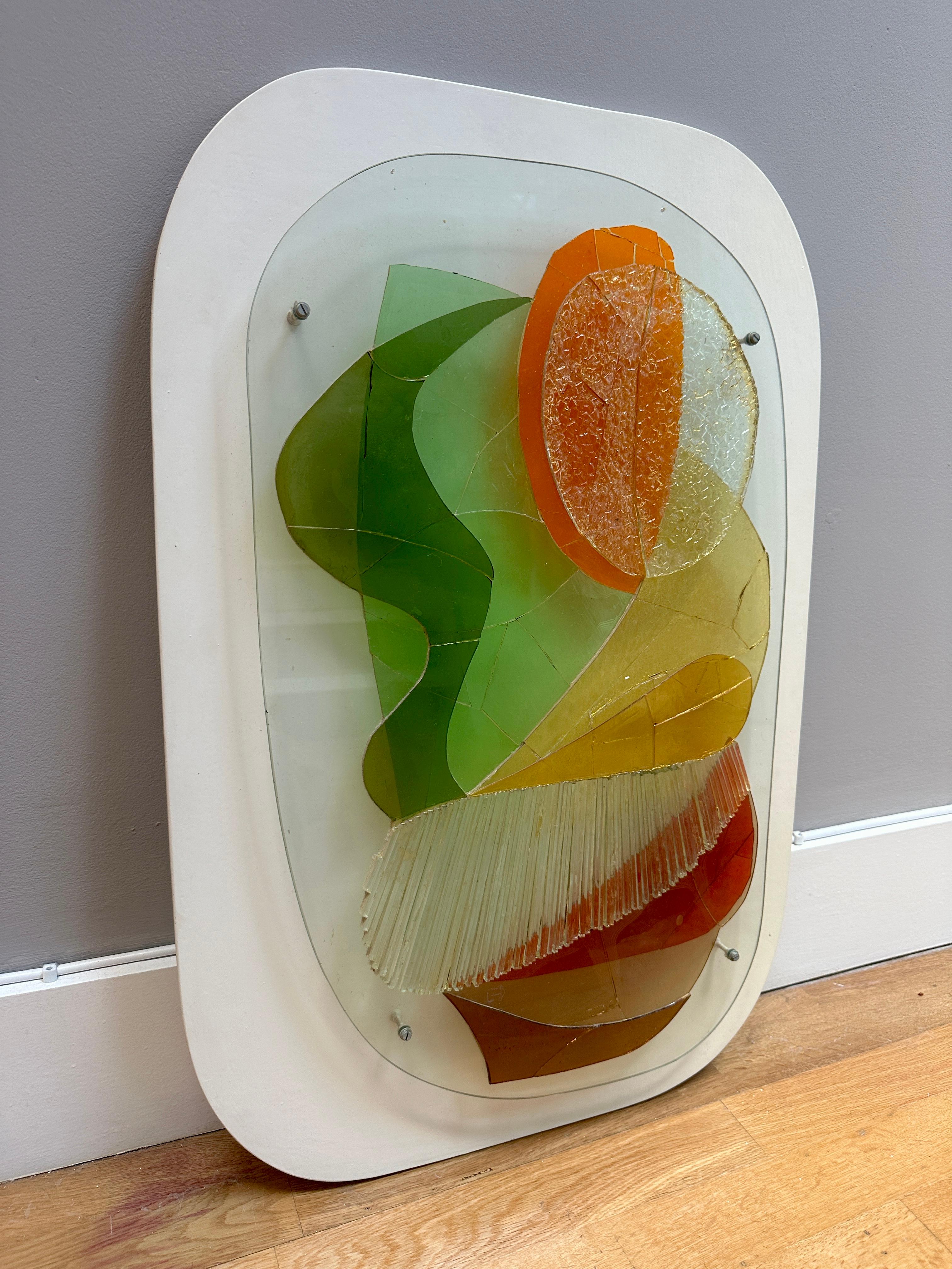 Ein Midcentury Vibrant Dekorative Glas Stück Wandkunst (Moderne der Mitte des Jahrhunderts) im Angebot