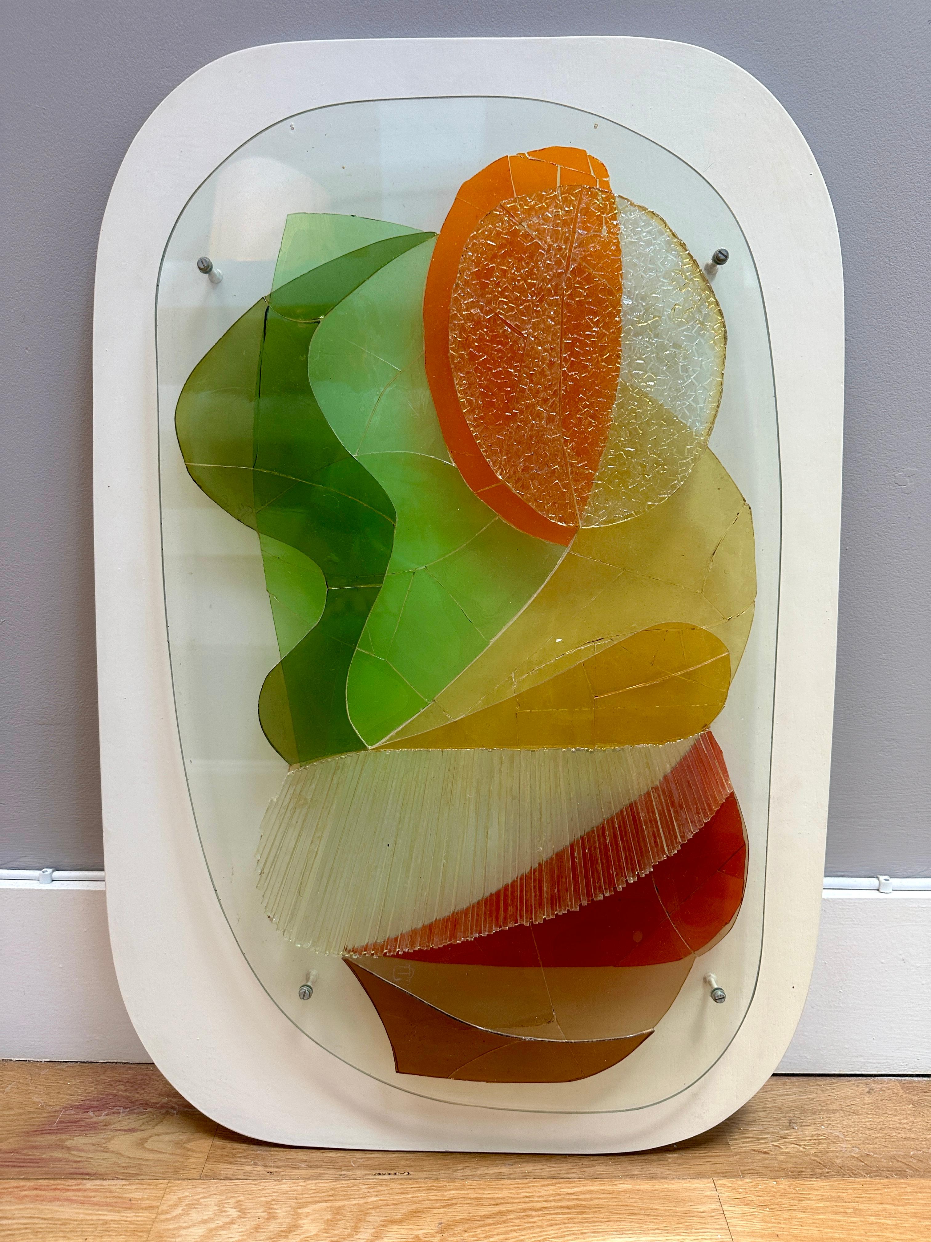 Ein Midcentury Vibrant Dekorative Glas Stück Wandkunst im Zustand „Gut“ im Angebot in London, GB
