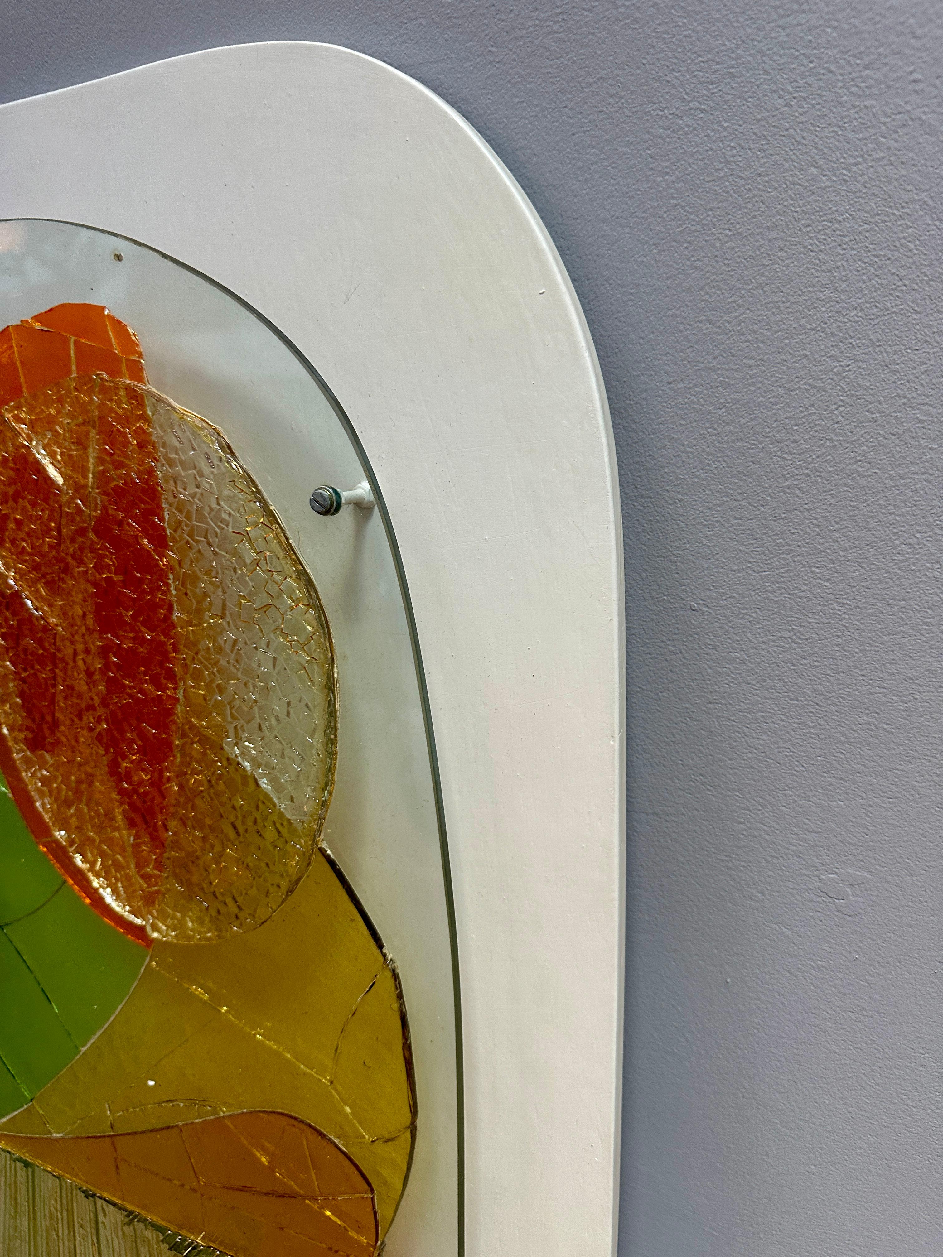 Ein Midcentury Vibrant Dekorative Glas Stück Wandkunst (20. Jahrhundert) im Angebot