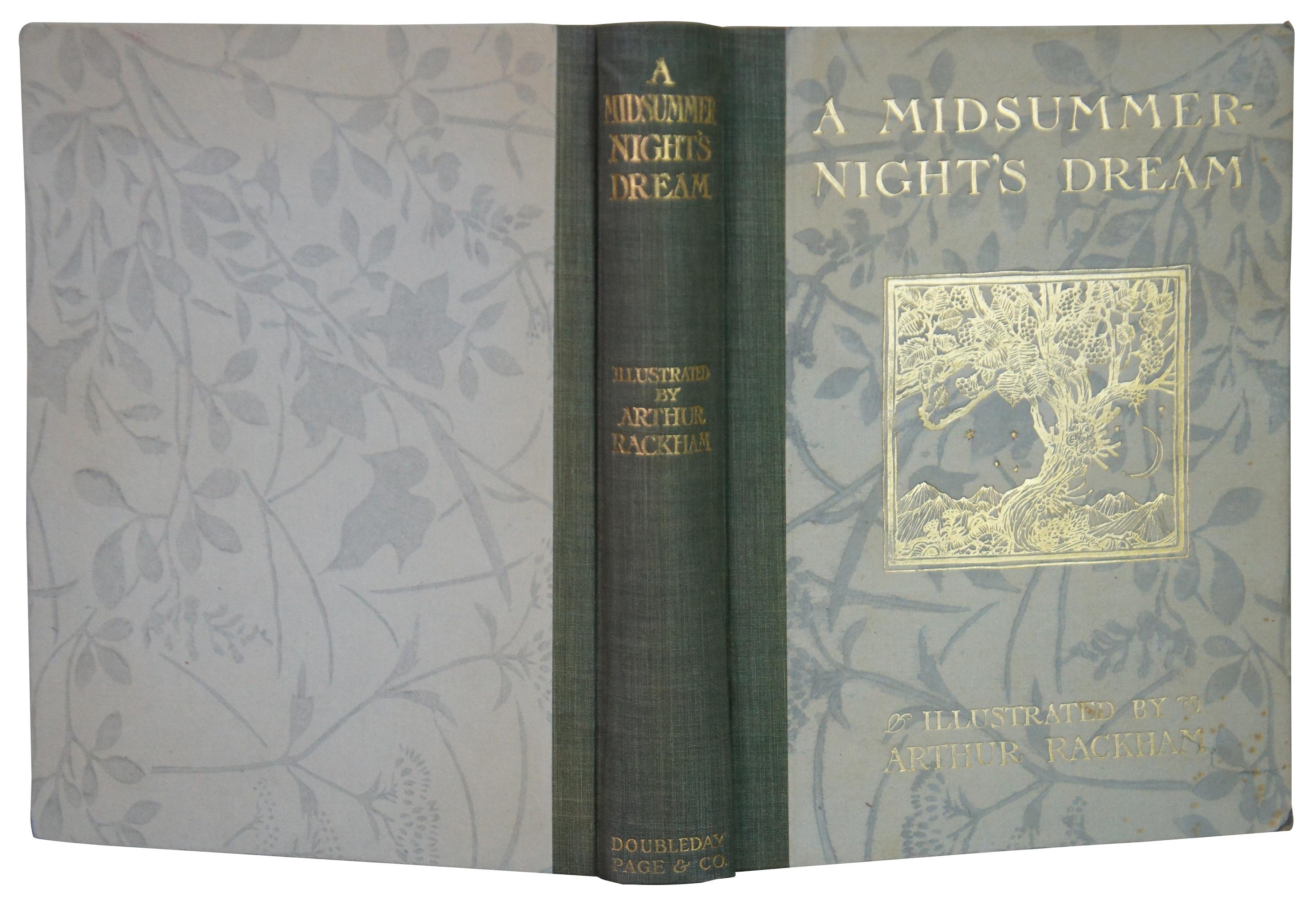 Édouardien Illustrations du rêve de Midsummer-Nights d'Arthur Rackham, 1908, page double de jour en vente