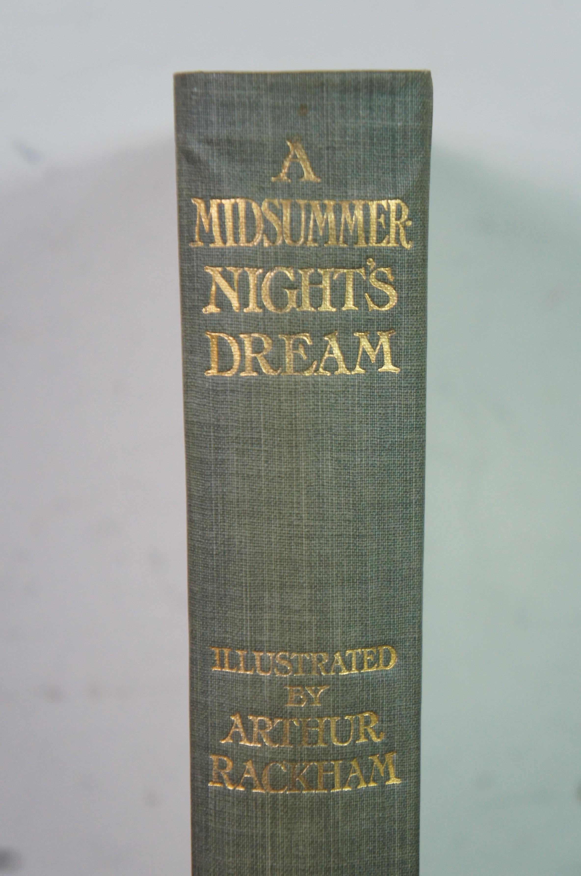 Début du 20ème siècle Illustrations du rêve de Midsummer-Nights d'Arthur Rackham, 1908, page double de jour en vente
