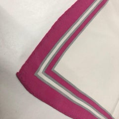 A Mila Schon Vintage Pink and White Silk Foulard circa 1980