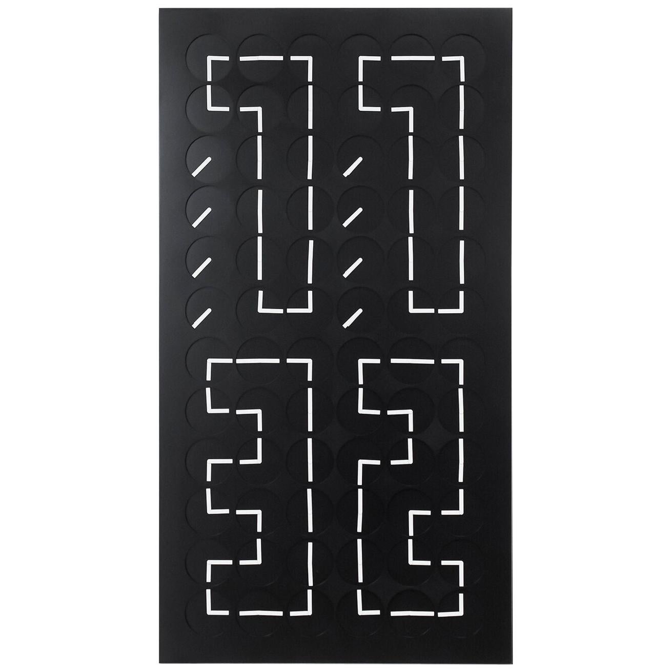 A Million Times 72V Black Wall Clock Wall Sculpture by Humans Since 1982