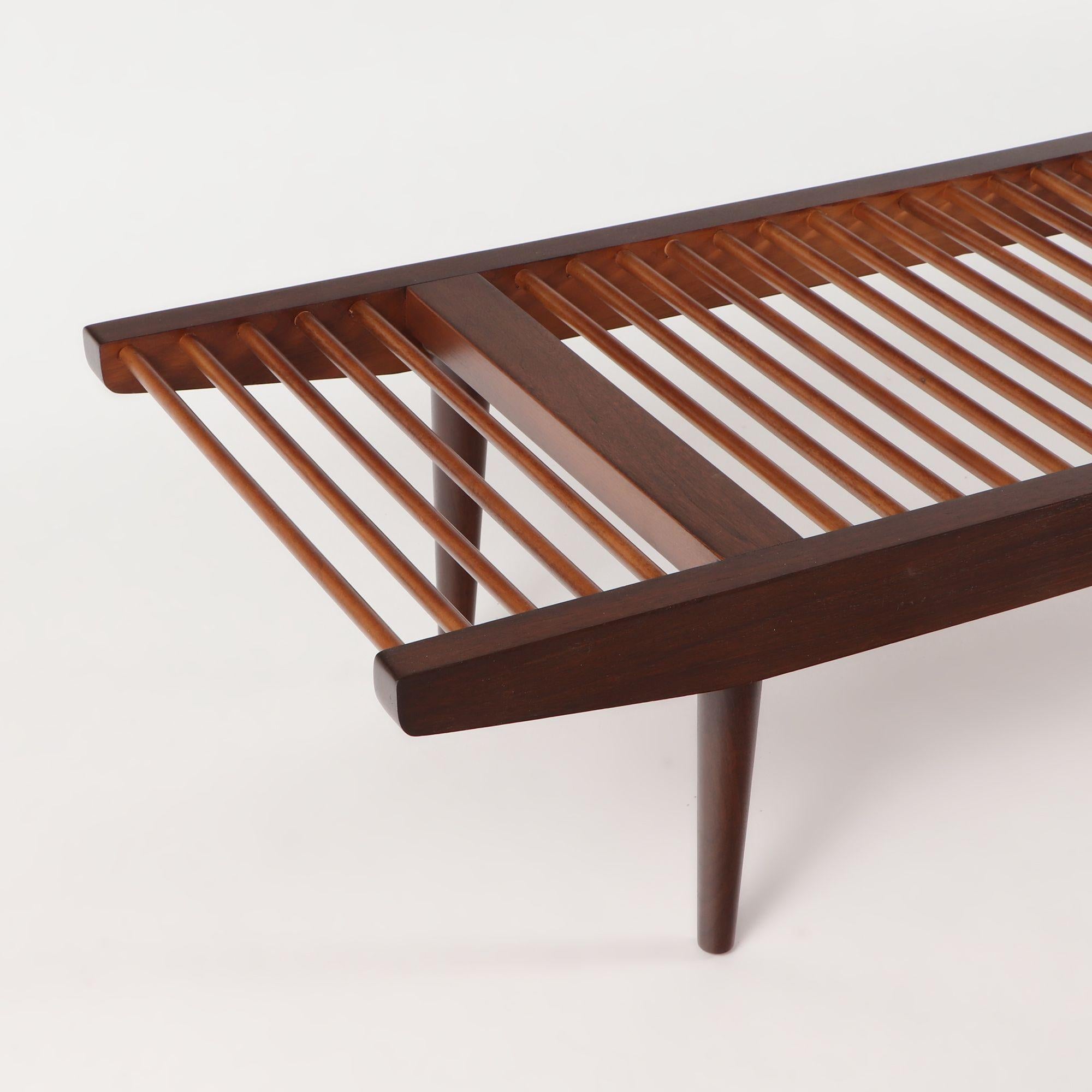 Mid-Century Modern Milo Baughman for Glenn of California Large Dowel Walnut Bench, circa 1960