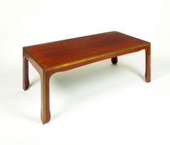 A Ming Style Cinnabar Lacquer and Brass Coffee Table