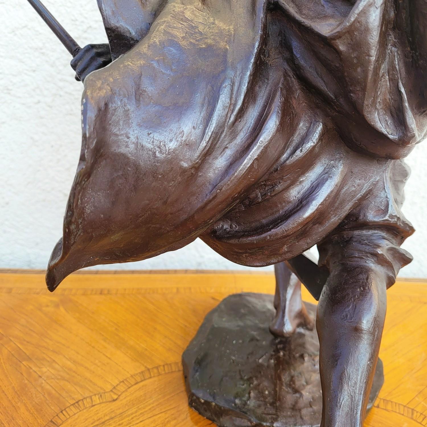 A Miniati, Arab Warrior, Signed Orientalist Bronze, Early 20th Century For Sale 8