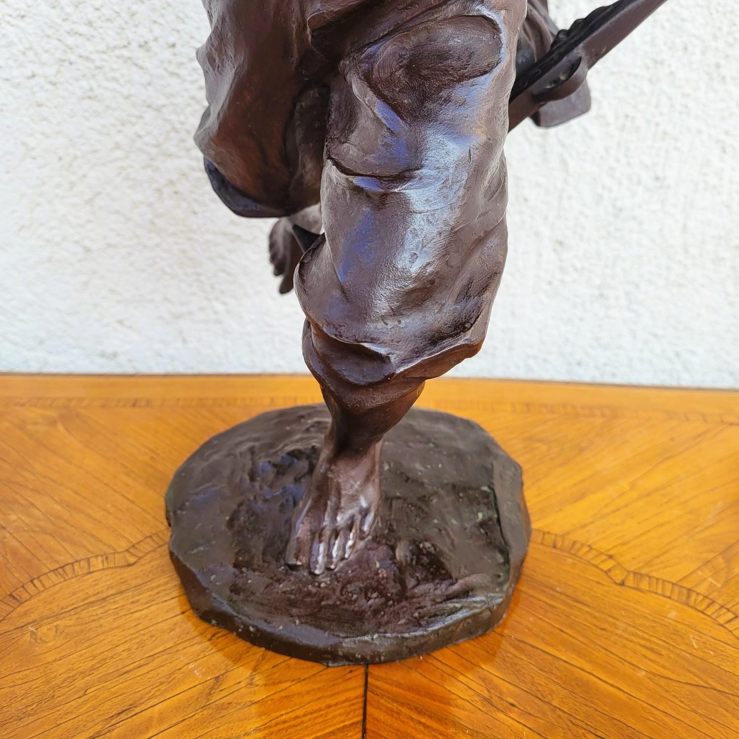 A Miniati, Arab Warrior, Signed Orientalist Bronze, Early 20th Century For Sale 2