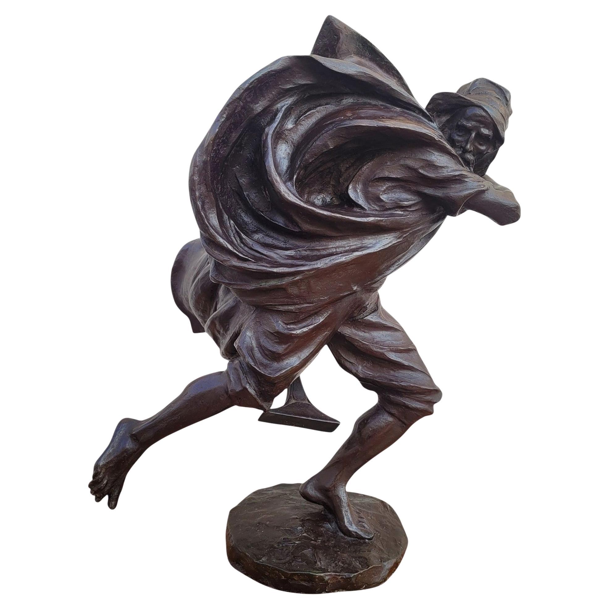 A Miniati, Arab Warrior, Signed Orientalist Bronze, Early 20th Century For Sale
