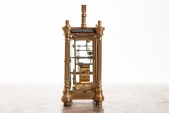 Miniature Fine French 8 Day Timepiece Brass Cased Carriage Clock