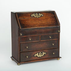 Miniature George III Mahogany Bureau Apprentice Piece