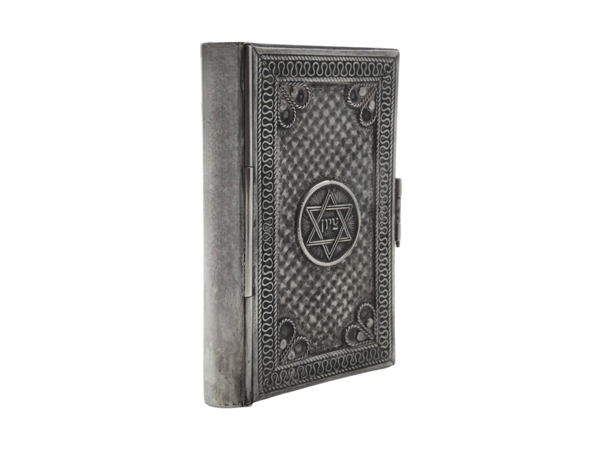 Lovely miniature silver bookbinding from Israel circa 1950.

The 1950s in Israel were a time of growth and cultural development following the establishment of the state in 1948.
Judaica from this period often reflects the blend of tradition and the
