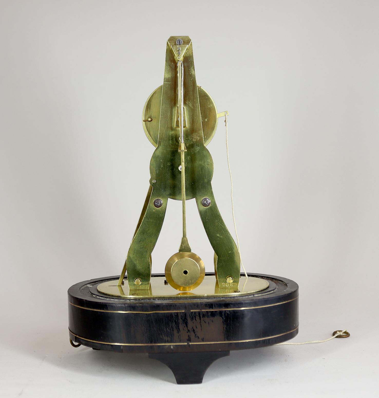 A Miniature Skeleton Alarm Clock by Victor Athanase Pierret In Fair Condition For Sale In Amersham, GB