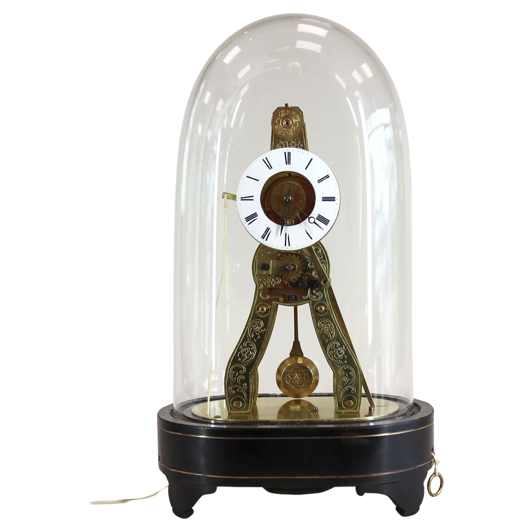 A Miniature Skeleton Alarm Clock by Victor Athanase Pierret For Sale