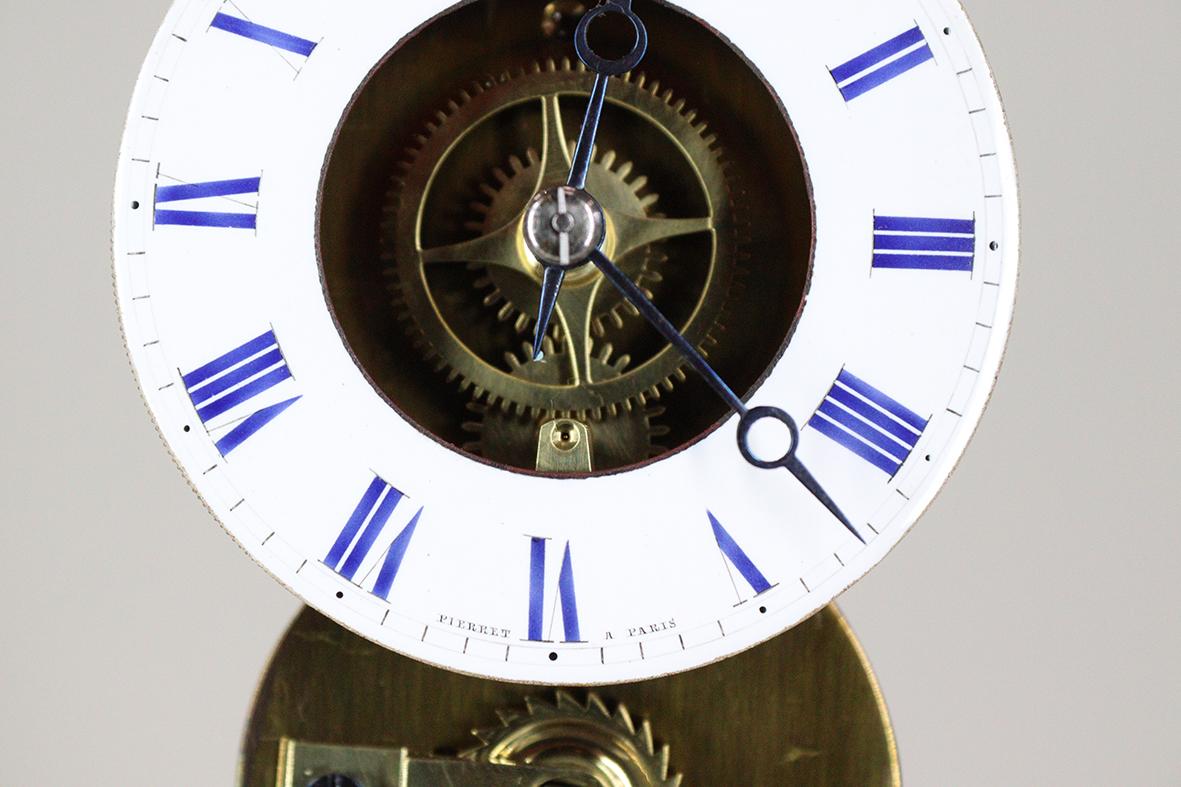 A Miniature Skeleton Mantel Clock By Victor Athanase Pierret For Sale 3
