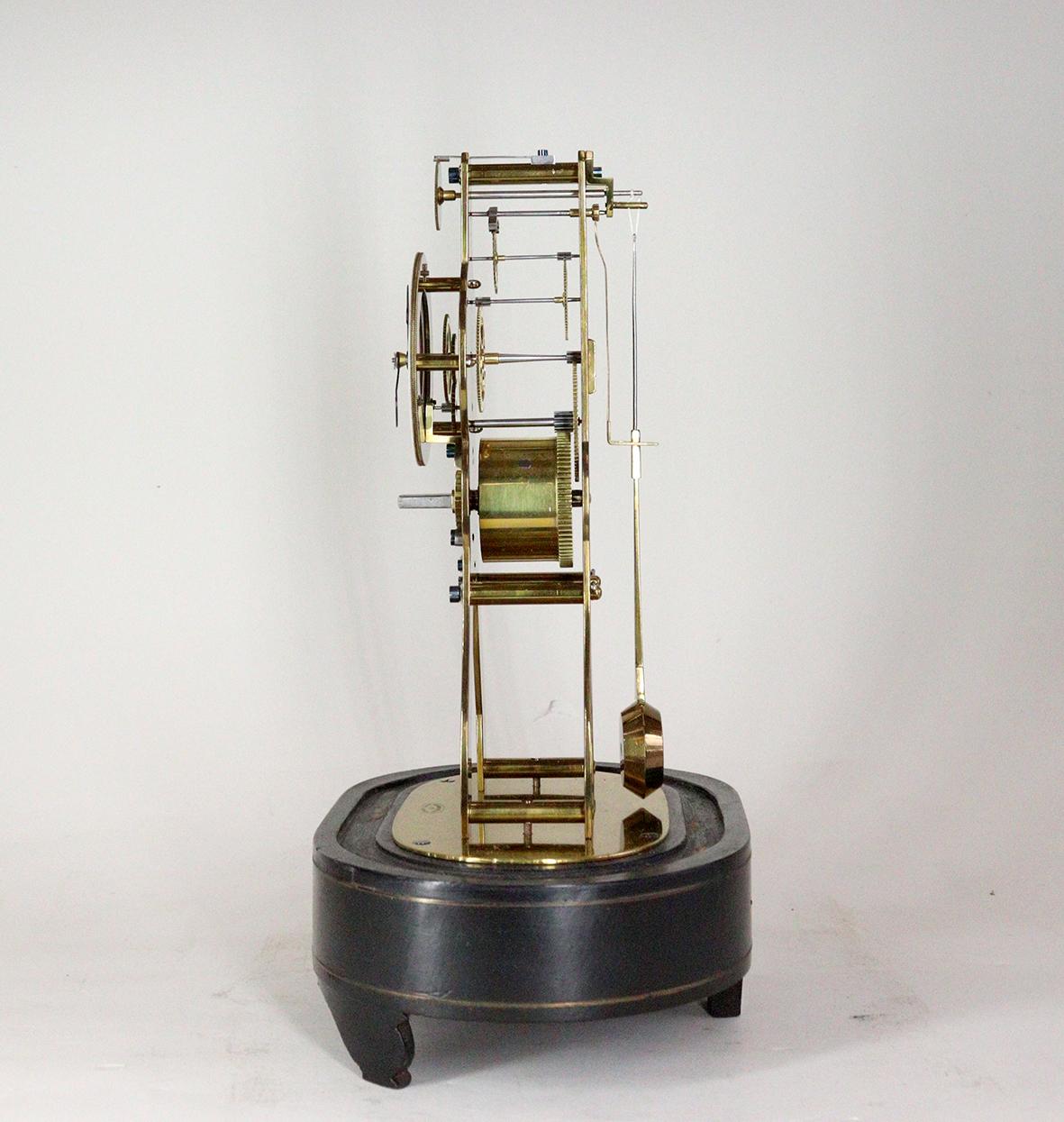 A Miniature Skeleton Mantel Clock By Victor Athanase Pierret In Good Condition For Sale In Amersham, GB