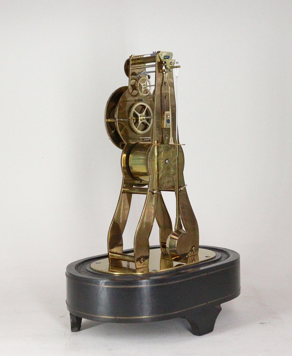 Mid-19th Century A Miniature Skeleton Mantel Clock By Victor Athanase Pierret For Sale