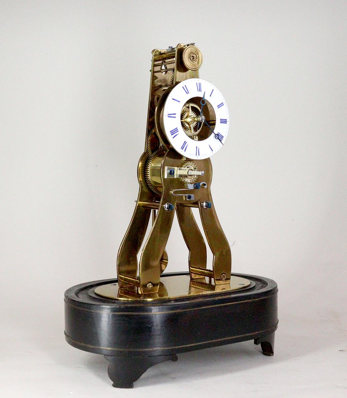 A Miniature Skeleton Mantel Clock By Victor Athanase Pierret For Sale 2