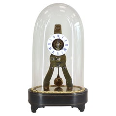 Reloj de chimenea esqueleto en miniatura de Victor Athanase Pierret