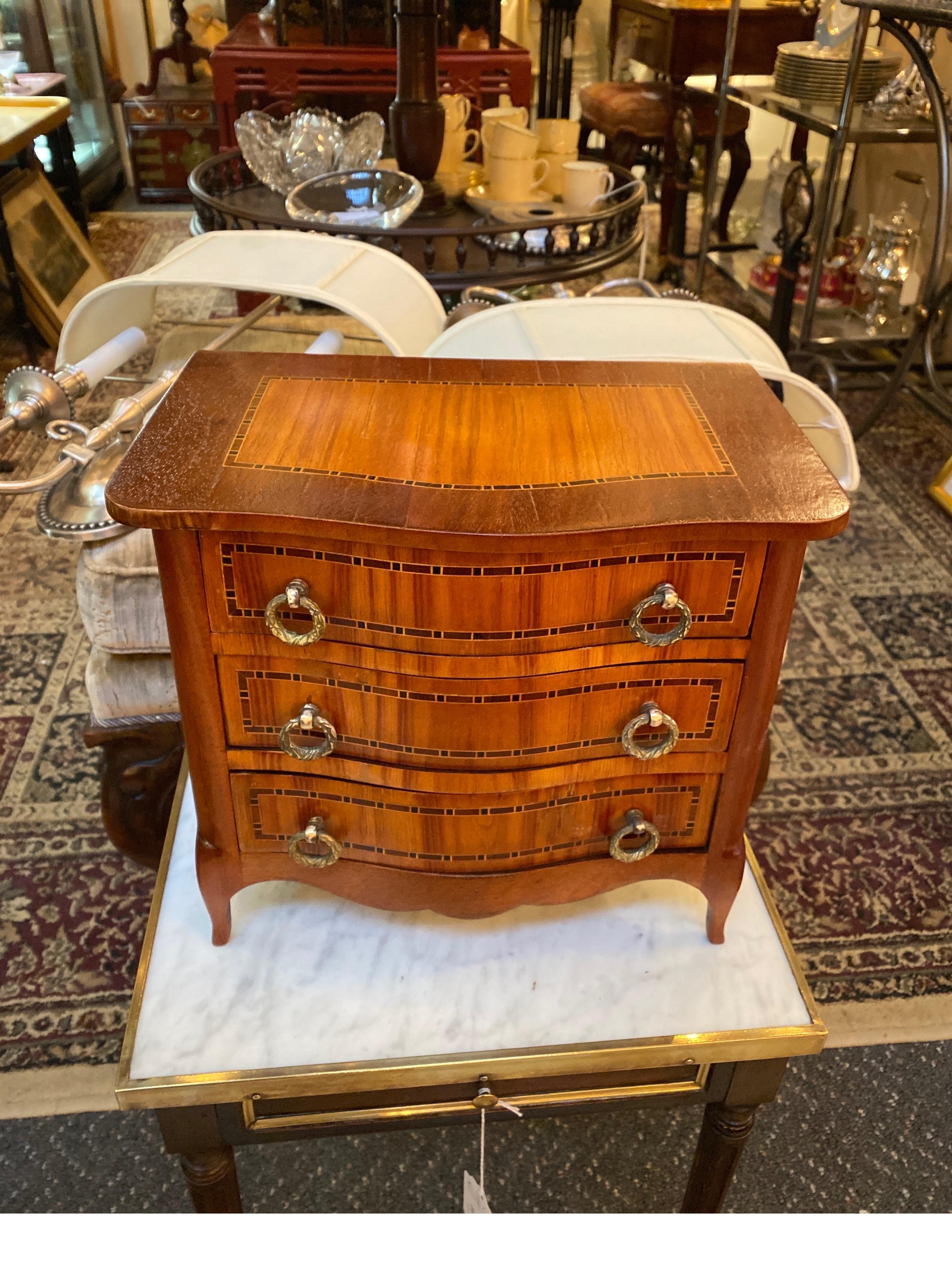 Miniature Table Top Drawered Chest Circa 1920 For Sale 4