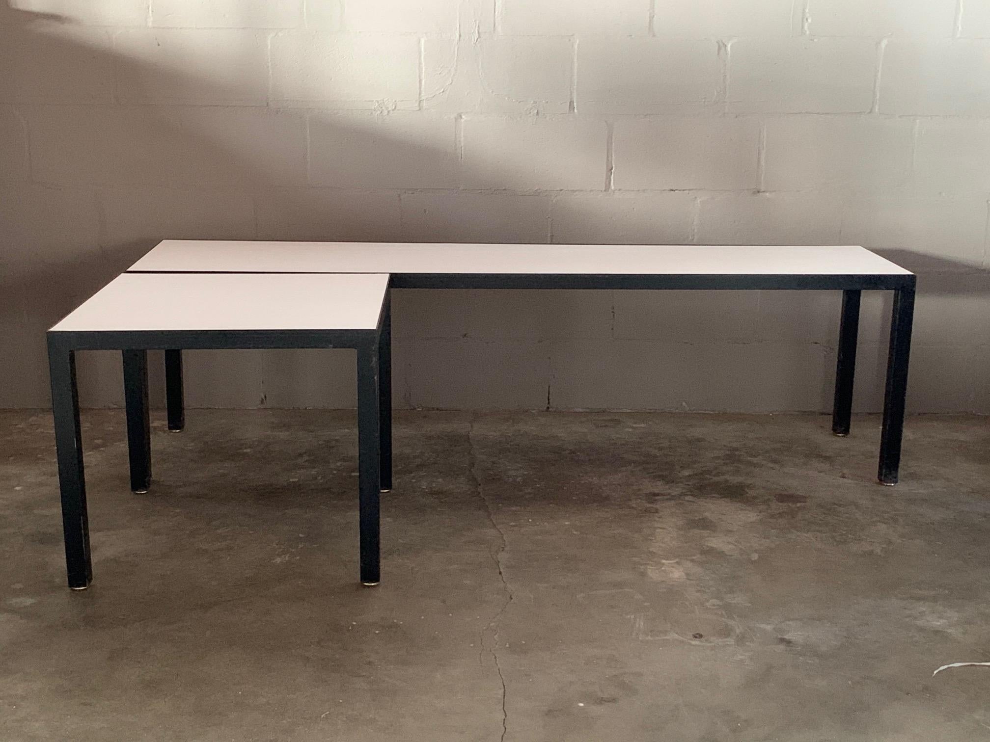 Minimalist Bench and Matching Table by JG Furniture In Good Condition For Sale In St.Petersburg, FL